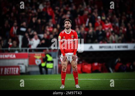 Lissabon, Portugal. 15. Januar 2023. Rafa Silva von SL Benfica während des Spiels Liga Portugal Bwin zwischen SL Benfica und Sporting CP in Estadio da Luz. Endstand: SL Benfica 2:2 Sporting CP. Kredit: SOPA Images Limited/Alamy Live News Stockfoto