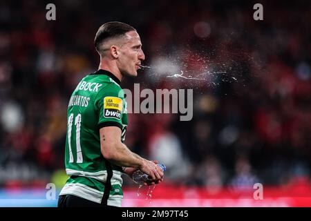 Lissabon, Portugal. 15. Januar 2023. Nuno Santos von Sporting CP während des Spiels Liga Portugal Bwin zwischen SL Benfica und Sporting CP in Estadio da Luz. Endstand: SL Benfica 2:2 Sporting CP. Kredit: SOPA Images Limited/Alamy Live News Stockfoto