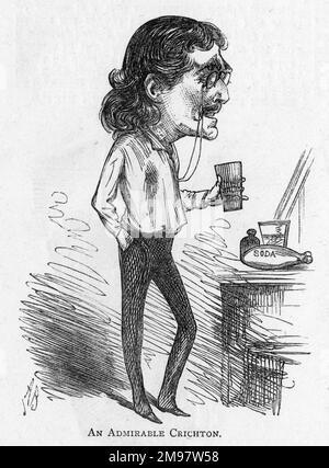 Karikatur des Schauspielers Arthur Matthison -- ein bewundernswerter Crichton. Stockfoto