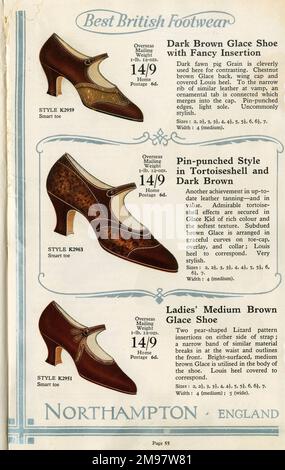 W Barratt & Co Ltd. Schuhkatalog, Schuhe. Stockfoto