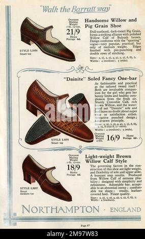 W Barratt & Co Ltd. Schuhkatalog, Schuhe. Stockfoto