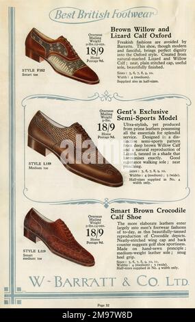 W Barratt & Co Ltd. Schuhkatalog, Schuhe. Stockfoto