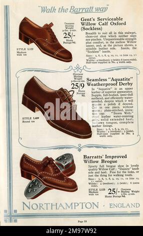 W Barratt & Co Ltd. Schuhkatalog, Schuhe. Stockfoto