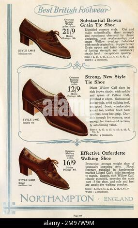 W Barratt & Co Ltd. Schuhkatalog, Schuhe. Stockfoto