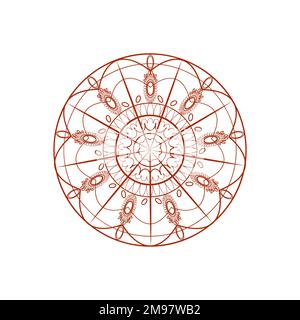 Mehendi-Blumenmandala von neun Sektoren, ethnische Ornamente Stock Vektor