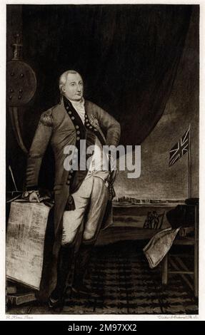 Generalleutnant Earl Cornwallis, KG (Charles Cornwallis, 1. Marquess Cornwallis, 1738-1805), britischer Armeeoffizier und Kolonialverwalter. Stockfoto