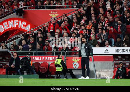 Lissabon, Portugal. 15. Januar 2023. Coach Rúben Amorim von Sporting CP während des Spiels Liga Portugal Bwin zwischen SL Benfica und Sporting CP in Estadio da Luz. Endstand: SL Benfica 2:2 Sporting CP. (Foto: David Martins/SOPA Images/Sipa USA) Guthaben: SIPA USA/Alamy Live News Stockfoto