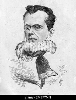 Cartoon von Harry Paulton (1842-1917), Schauspieler und Dramatiker. Klein, Aber Stark. Stockfoto