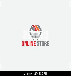 Vektorlogo für den Online-Shop für Unternehmen. Stock Vektor