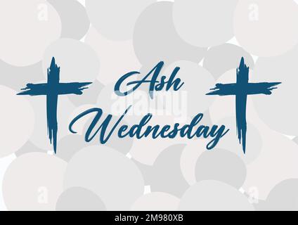 Ash Wednesday ist ein christlicher heiliger Tag des Gebets und Fastens. Vor ihm steht der Shrove-Dienstag und fällt auf den ersten Tag der Fastenzeit, die sechs Wochen des Knast Stock Vektor