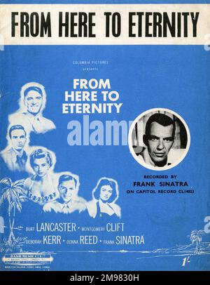 Musik-Cover, von hier bis zur Ewigkeit, aufgenommen von Frank Sinatra, ein Lied aus dem Film. Stockfoto