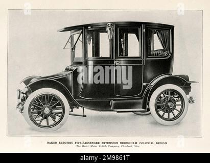 Baker Electric Fünfsitzer Extension Brougham Colonial Design, The Baker Motor Vehicle Company, Cleveland, Ohio, USA. Stockfoto