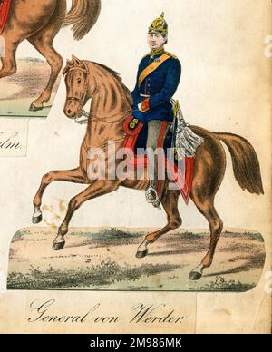 Deutscher Militärschrott -- General August von Werder (1808-1888). Stockfoto