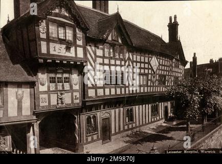 Lord Leycester Hospital, High Street, Warwick, West Midlands, ein Seniorenheim für ehemalige Soldaten, gegründet vom ersten Earl of Leicester im Jahr 1571. Stockfoto