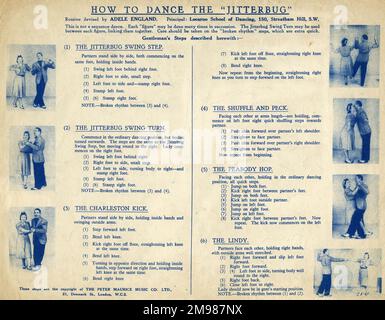 Anleitung, How to Dance the Jitterbug, von Adele England von der Locarno School of Dancing, Streatham, SW London. Stockfoto