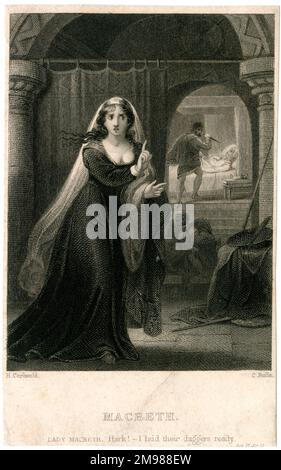 Shakespeare, Macbeth, Lady Macbeth: - Ich legte ihre Dolche bereit. (Mord an König Duncan) Stockfoto