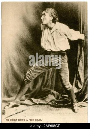 Sir Henry Irving in der Rolle von Mathias in den Glocken, ein Melodrama von Leopold Lewis. Stockfoto