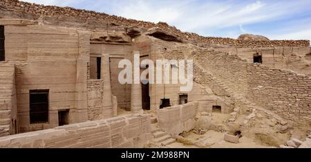 Gräber der Adligen Assuan, Oberägypten Stockfoto