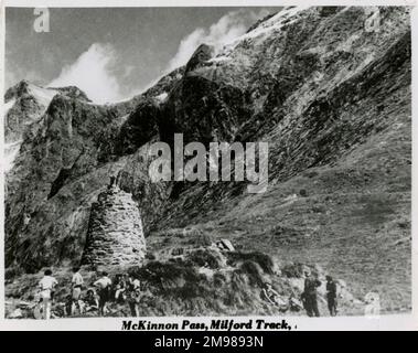 Milford Track (Piopiotahi), South Island, Neuseeland - McKinnon Pass. Stockfoto