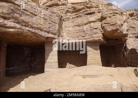 Gräber der Adligen Assuan, Oberägypten Stockfoto