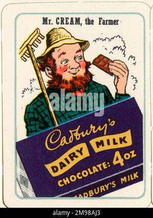 Cadbury's Cocoa Cubs Happy Families - Mr. Cream, der Bauer. Stockfoto