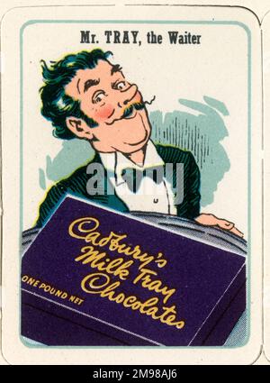 Cadbury's Cocoa Cubs Happy Families - Mr. Tray, der Kellner. Stockfoto