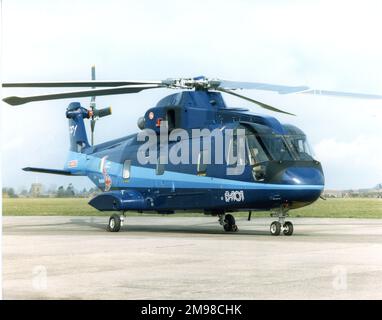 EH Industries (später AgustaWestland) EH101 PP1, ZF641, der erste von neun Vorserien-Hubschraubern, kurz nach der Einführung am 7. April 1987. Stockfoto