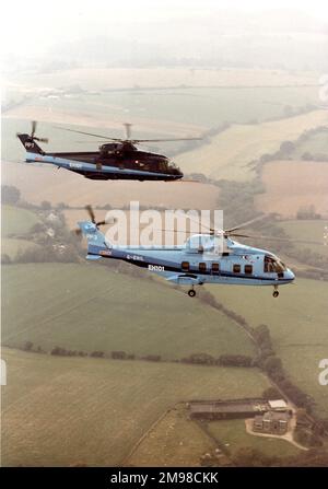 Eh Industries (später AgustaWestland) EH101 PP1 und PP3, ZF641 und G-EHIL, Oktober 1988. Stockfoto