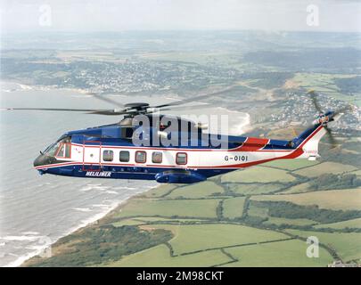 Eh Industries (später AgustaWestland) EH101 PP8 Heliliner, G-OIOI, die Vorserienversion der Zivilpassagiervariante. Stockfoto