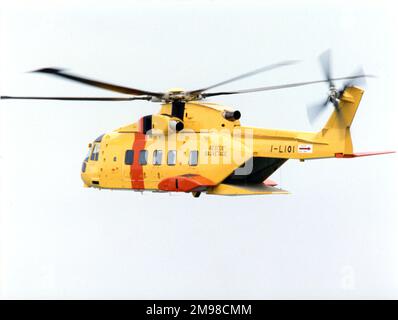 Eh Industries (später AgustaWestland) EH101 PP9, I-LIOI, die Vorserienversion der zivilen Frachtvariante. Stockfoto