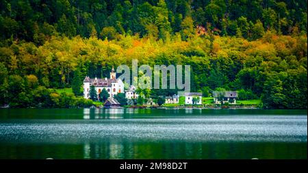 Weiße Burg in Hallstatt, Österreich Stockfoto