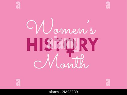 Women's History Month. Vektorvorlage im Pinselstil für Banner, Karten, Poster, Hintergrund, flache Vektoren, moderne Illustration Stock Vektor