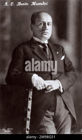 Benito Mussolini (1883-1945), italienischer politischer Führer der Nationalen faschistischen Partei, 27. Ministerpräsident Italiens. Stockfoto