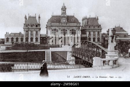 Die neue Brücke in Saint Omer, Pas de Calais, Nordfrankreich. Stockfoto