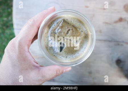 kombucha, Eistee oder Eistee oder grüner Matcha Stockfoto