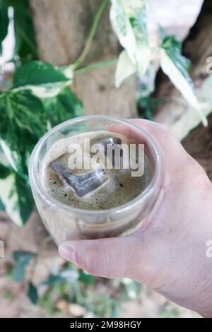 kombucha, Eistee oder Eistee oder grüner Matcha Stockfoto
