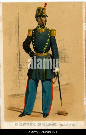 La France Maritime - Naval Infantry (in Vollkleidung). Stockfoto