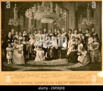 Die Königliche Familie von Großbritannien 1897 (das Jahr des Diamantenjubiläums von Königin Victoria). Stockfoto