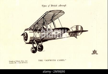 Typen britischer Flugzeuge - die Sopwith Camel. Stockfoto