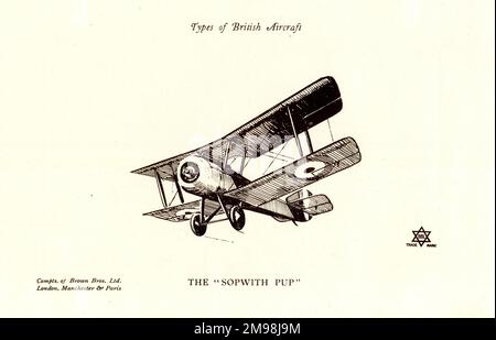 Typen britischer Flugzeuge - der Sopwith-Hund. Stockfoto