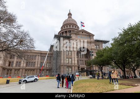 Austin, USA. 16. Januar 2023. Das Kapitol von Texas in Austin, Texas, am 16. Januar 2023. (Foto: Stephanie Tacy/Sipa USA) Guthaben: SIPA USA/Alamy Live News Stockfoto