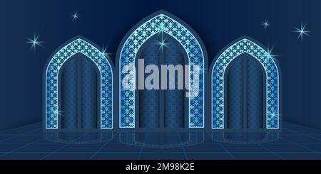Happy Muharram, das islamische Neujahr, neues Hijri-Jahr-Design mit Goldmuster auf Papierfarbe Stock Vektor
