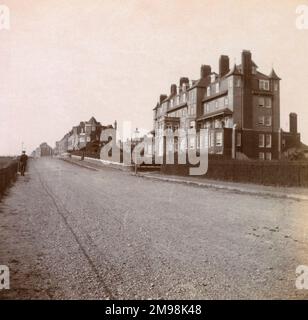 Grand Hotel und Uferpromenade in Southwold, Suffolk, am 1. September 1910. Stockfoto