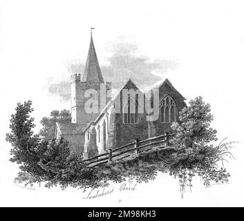 St. Mary's Church, Lamberhurst, Tunbridge Wells, Kent, aus dem 10. Jahrhundert (wahrscheinlich ein Holzgebäude), mit dem heutigen Gebäude aus dem 14. Und 15. Jahrhundert. Stockfoto