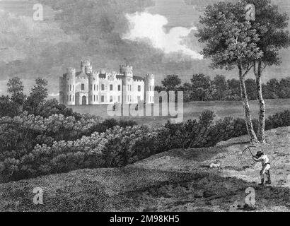 Eridge Castle, Rotherfield, Sussex, in der Nähe von Tunbridge Wells, Kent - Heimat der Earls und Marquesses von Abergavenny, 1792 im gotischen Stil erbaut. Stockfoto