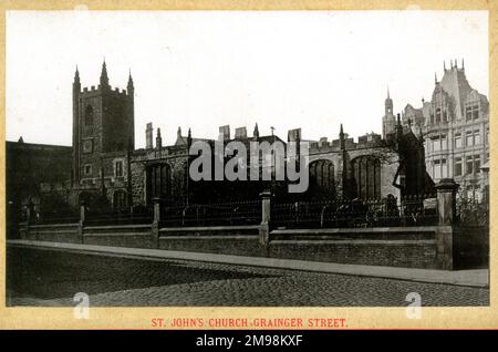 Newcastle Upon Tyne - St. John's Church in der Grainger Street. Stockfoto