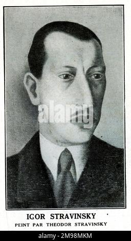 Igor Stravinsky (1882-1971), russischer Komponist, gemalt von seinem Sohn Theodor (Theodore, Fyodor). Stockfoto