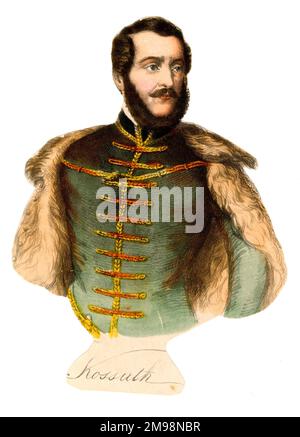 Schrott - Lajos Kossuth de Udvard et Kossuthfalva (1802-1894), ungarischer Rechtsanwalt, Journalist, Politiker, Staatsmann und Gouverneur Ungarns während der Revolution von 1848-1849. Stockfoto