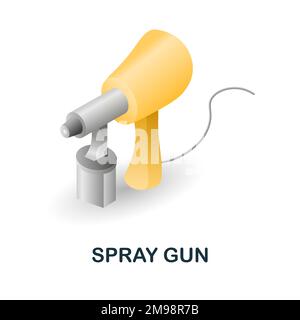 Symbol für Sprühpistole. 3D Abbildung aus der Sammlung von Bauinstrumenten. Creative Spray Gun 3D Symbol für Webdesign, Vorlagen, Infografiken und mehr Stock Vektor