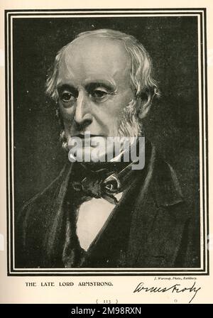 William George Armstrong, 1. Baron Armstrong (1810-1900), Rüstungshersteller, Wissenschaftler, Erfinder und Philanthrop. Stockfoto